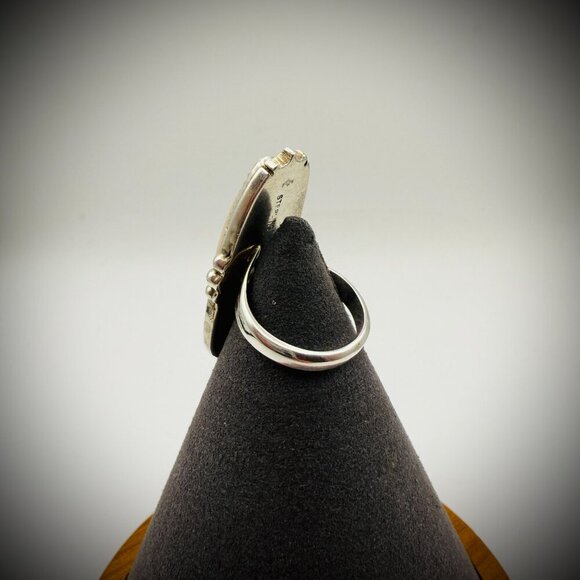Vintage Sterling Silver Ring w/ Pink Shell – Size 6 - Picture 2 of 3